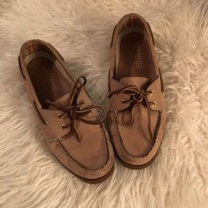 J. Crew Nude leather Sperry Top Sider boat shoes